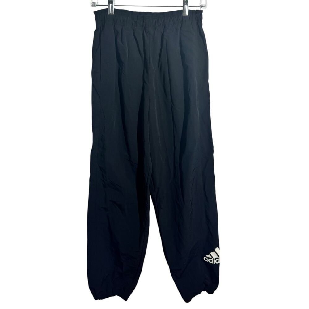 Adidas Sweatpant Women M Black White Fashion High-Waisted Woven Pant Athleisure